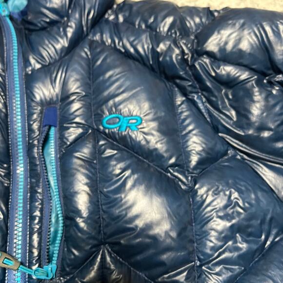 Outdoor Research Incandescent Hoody Jacket Womens Small Blue Down Puffer Hooded - Picture 4 of 12